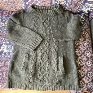 J. Crew Gray 3/4 Sleeve Kanga Pocket Sweater Size M